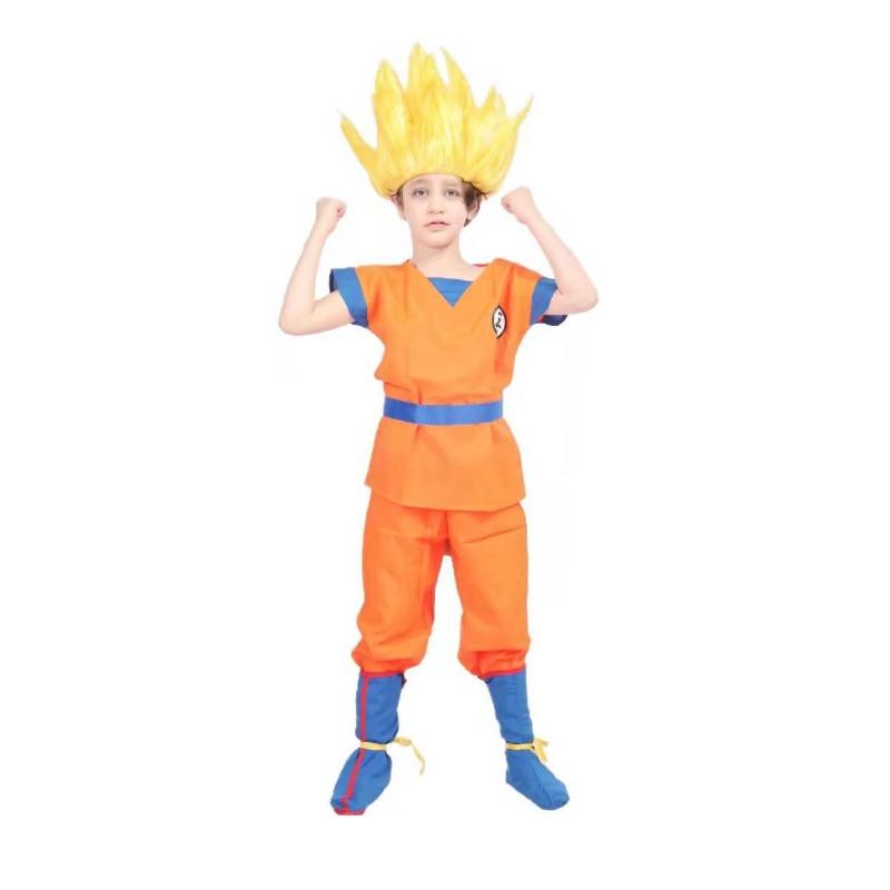 Dragon Ball Cosplay Sun Wukong Kostym Animation Gui Xianliu Super Saiyan Peruk Barnföreställning
