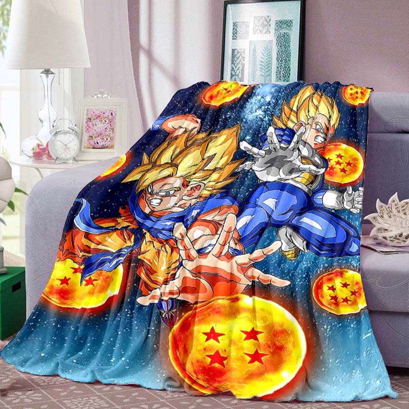Dragon Ball Print Blanket Warm  Comfortable Flannel Blanket for Bedrooms, Sofas, Beds, Chairs, Picnics, Travel -LXR19