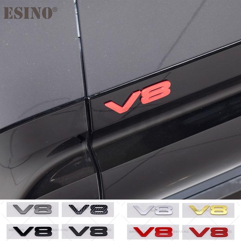 Car Styling 3D V8 ABS Adhesive Emblem Trunk Badge Fender Sticker Body for Defender 90 110 5.0T V8 Octa Black