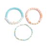 Ocean Wind Starfish Imitation Pearl Bracelet Set, Dopamine Color Rice Bead Beaded Elastic Jewelry