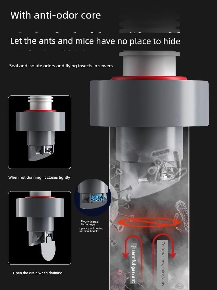 Anti-Odor Device for Kitchen and Bathroom, Anti-Odor Sealing Plug and Cover for Sink Drain Pipe