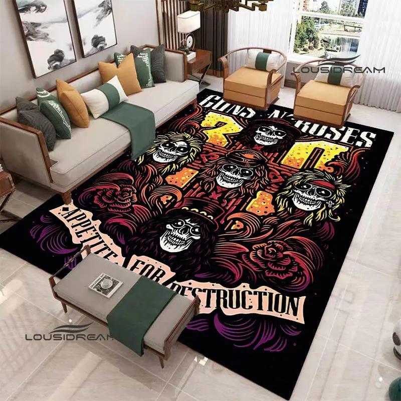 Guns n'roses band retro print carpet fashion home decoration non -slip carpet photography propsmal area rug birthday gift
