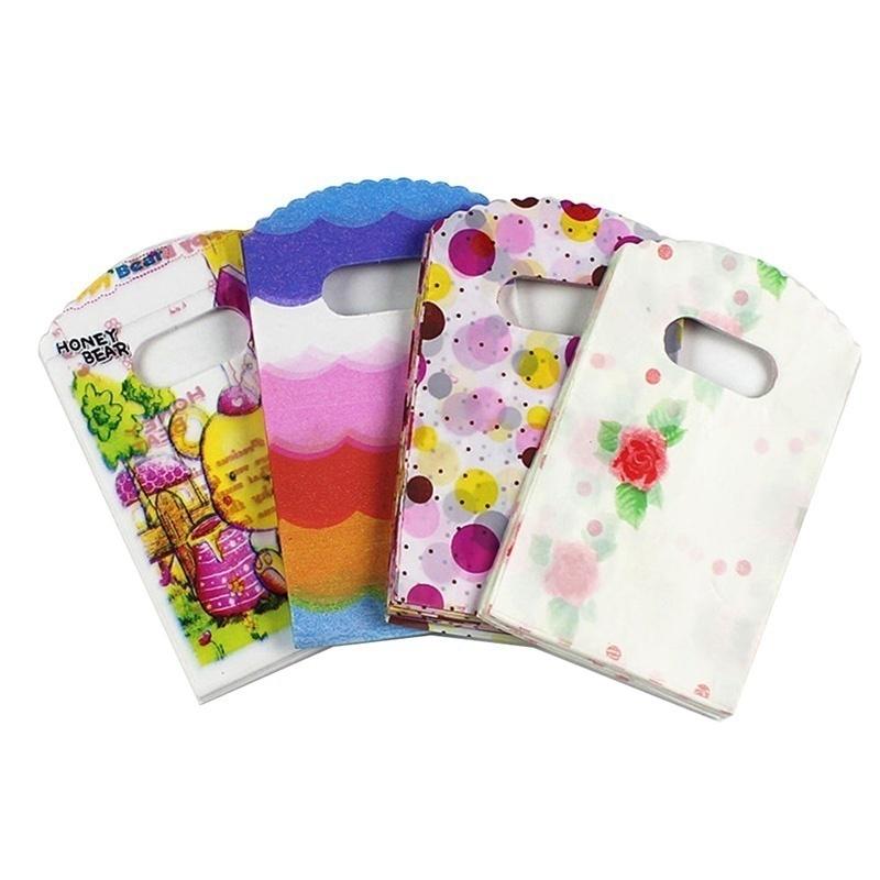 

New 50 Pcs Pretty Mixed Pattern Plastic Gift Bag Shopping Bag Packaging Box Wedding Gift Box for 9x15cm&other