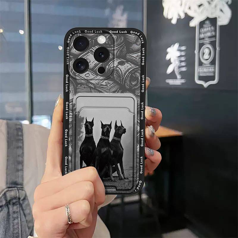 Soft case Silicone Phone Case For iphone15 Pro Max/ip15Pro Max Fashion Design Waterproof Shockproof TPU Card slot Cute