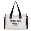 Storage Pouch Letter Canvas Shoulder Bag Large Capacity Casual Women Tote Bag Soft Underarm Bag Versatile Canvas Handbag Travel