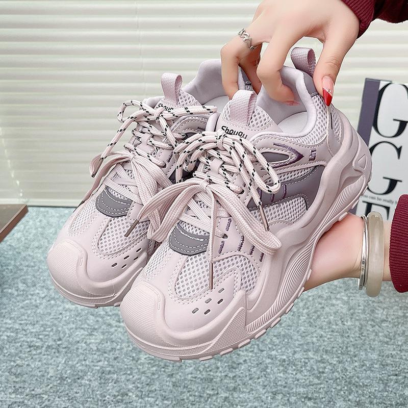 Daddy Shoes Women's 2025 New Spring and Autumn Ugly Cute Casual Shoes Outdoor Hiking Platform Height Increase Lightweight Sports Hiking Shoes