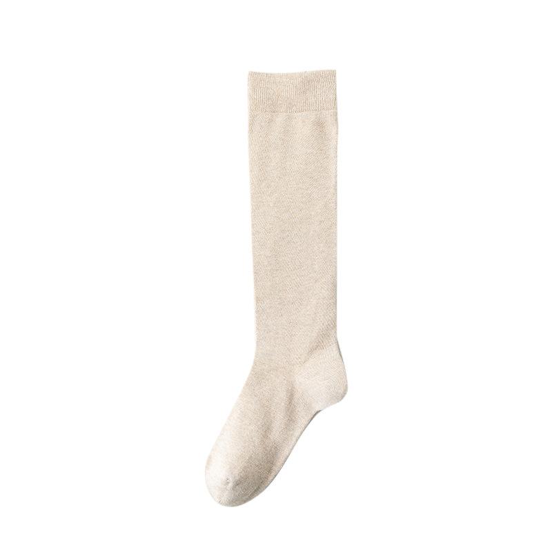 Women's Autumn and Winter Thick Solid Color Pull A Micro Pressure Leg Long Leg Socks