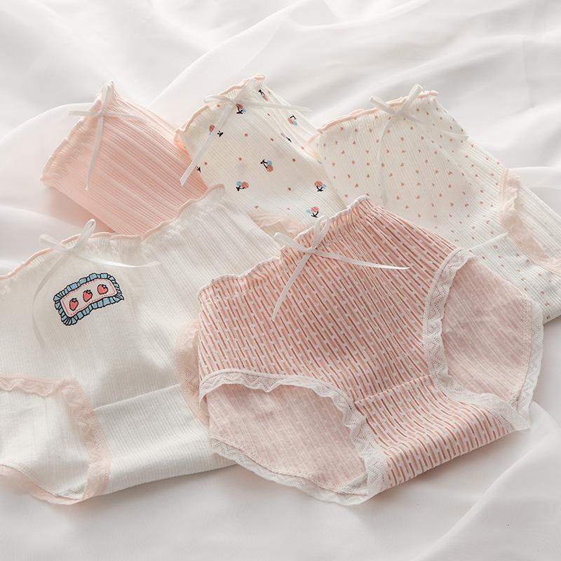 A-class baby cotton pure cotton crotch women's underwear, skin friendly, breathable, soft, high elasticity mid waist girls' triangle pants