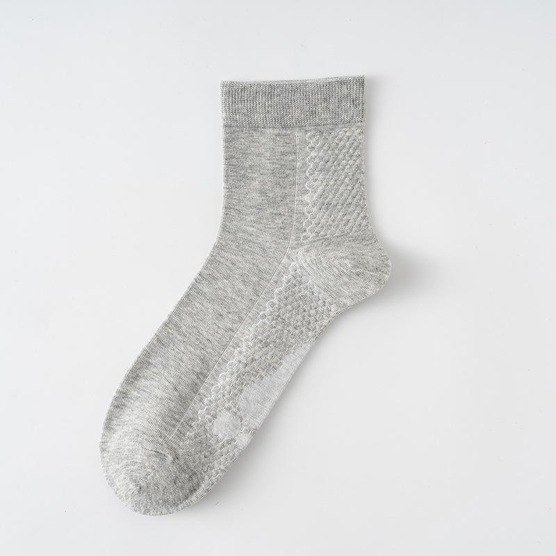 Mens & Womens Warm Odor-Resistant Graphene Mid-Calf Socks: Sweat-Absorbent, Breathable, Solid Color for Autumn & Winter