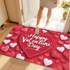 Valentine's Day Love Heart Gnome Doormat Non-Slip Rugs for Living Room Bedroom Kitchen Mat Machine Washable Home Decor Carpet