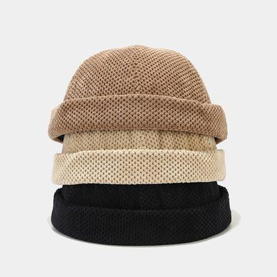 Men Women Winter Hat Docker Cap Brimless Adjustable Vintage Fashion Skullcap Beanie Hat