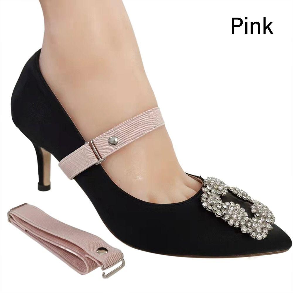 1 Paar Damen High Heels Verstellbarer Elastischer Schuhriemen Gürtel U-förmig Perlen Elastisch Fauler Schnürsenkel Anti-Drop Fersen Schuhzubehör