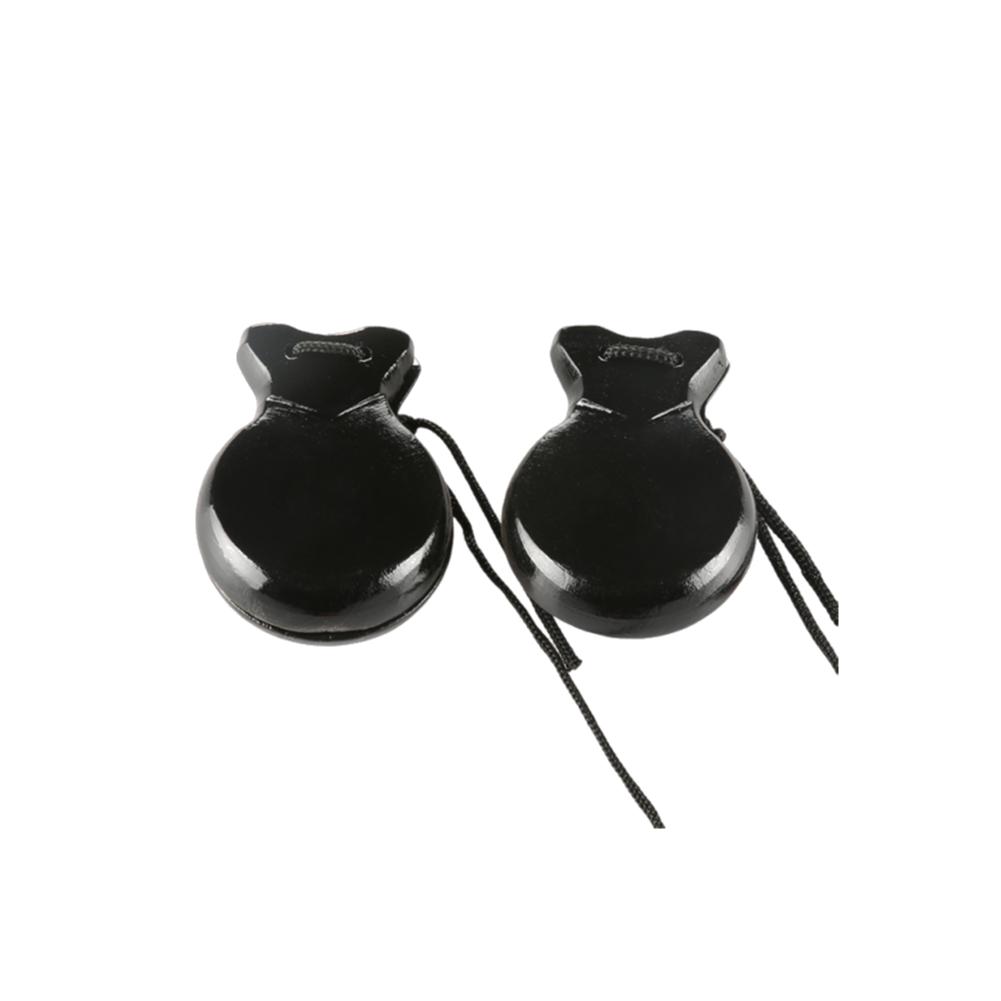 

2/4Pcs Wooden Spanish Castanets Finger Castanet &Rope Traditional Flamenco Castanet Beginners Percussion Orff Music Instrument чорний