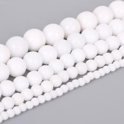 Natural Stone Beads White Agates Round Loose Beads 4 6 8 10 12mm 15" For Jewelry Making DIY