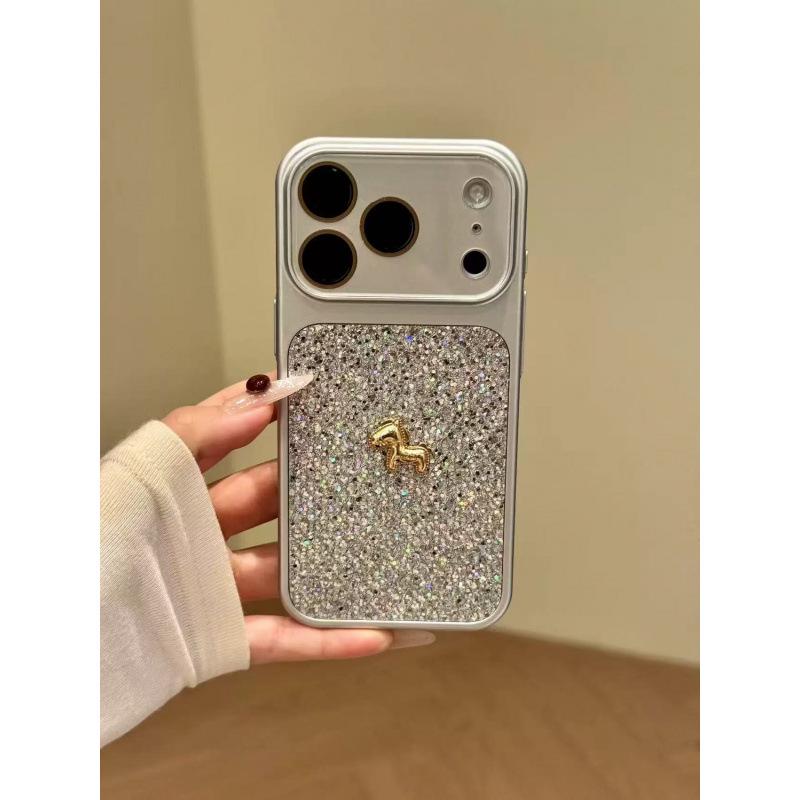 

High-End Glitter Diamond Pattern Case for Apple 17 Pro Max/16 Pro Little Horse/14 Couple/15 Pro 16 Pro Max