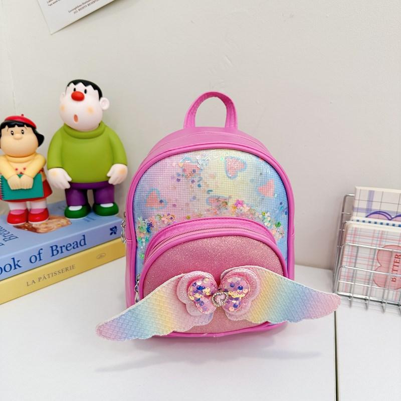 

School bag new love sequins backpack girls lightweight versatile go out snack bag рожевий червоний колір