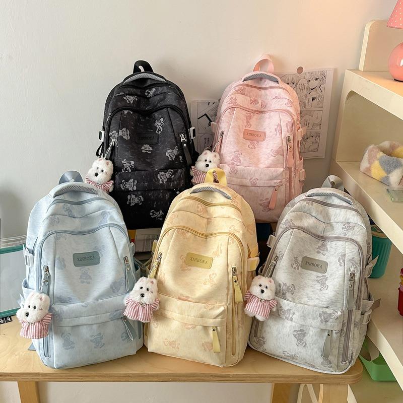 High value schoolbag female junior high school student high school student backpack college student campus printing large capacity backpack