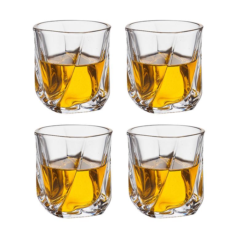 

5.8oz/6oz Изысканная стеклянная посуда Роскошный бокал для виски Зарубежный бокал для вина Прозрачные коктейльные стаканы для шотландского бурбона Барные аксессуары 4pcs
