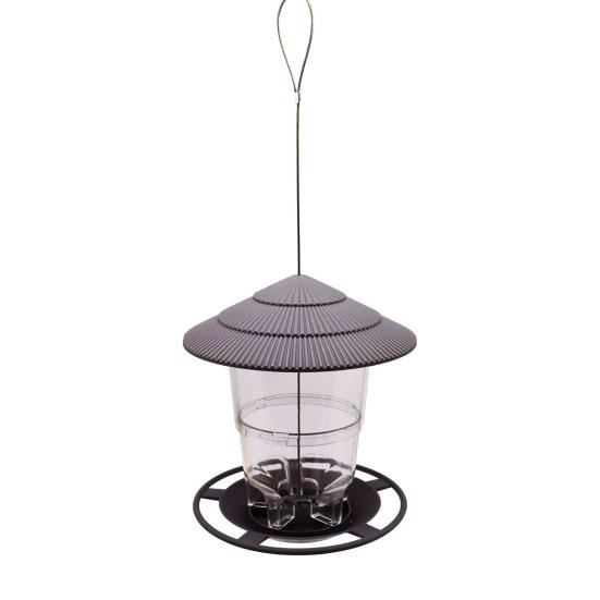 

Креативная кормушка для птиц в форме дома, подвесной дизайн, устойчивый к атмосферным воздействиям пластиковый контейнер для еды для птиц, садовые принадлежности серый