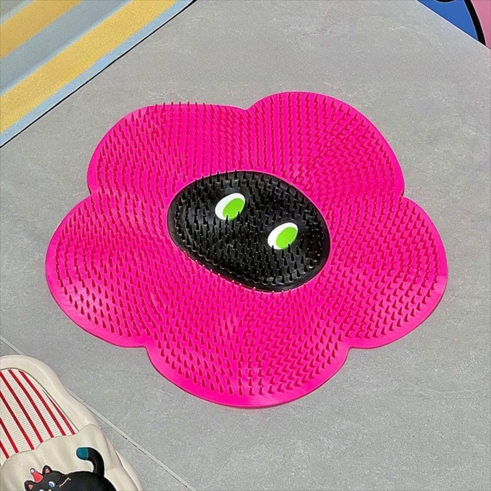 

Форма цветка Очиститель спины для ванны Присоска Коврик для массажа ног в ванной Долговечная щетка для ног для ванны розы красного