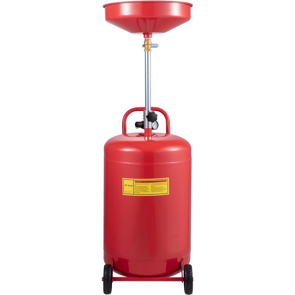 Waste Oil Drain Tank 20 Gallon Portable Oil Drain Air Operated Drainer Oil Change, Oil Drain Container, Fluid Fuel Transfer Drainage Adjustable Funnel