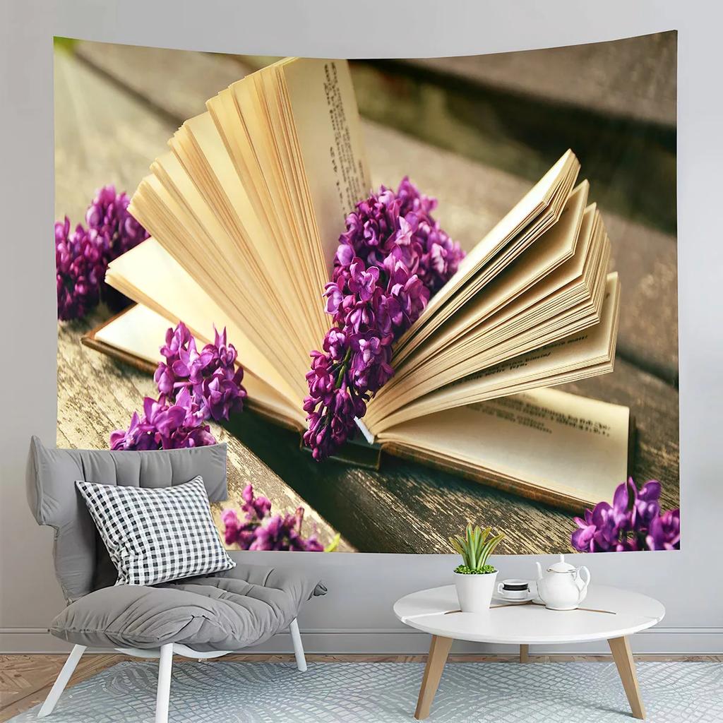 Blossoming Tree Tapestry Many Pink Flowers Tapestry Natural Landscape Tapestry Art Home Living Room Bedroom Decor Tapestries