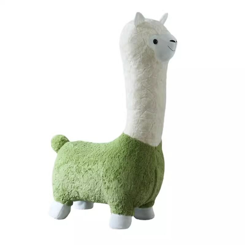 Oversized Alpaca Stool - Internet Famous Creative Plush Animal Seat, Living Room Floor Decor & Housewarming Gift, Furniture