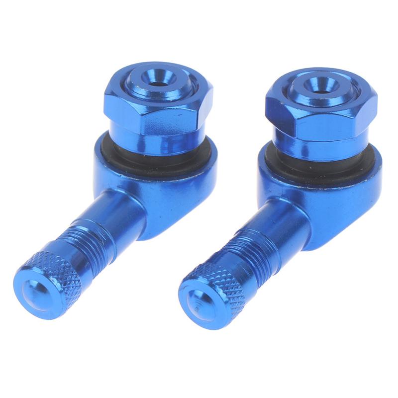 2Pcs Cnc Motorcycle 90 Degree Angle Wheel Tire Stem Tubeless Valve Aluminum