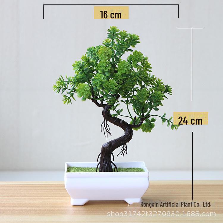 

Растение в горшке бонсай – небольшая настольная имитация для домашнего декора Good luck зелёный