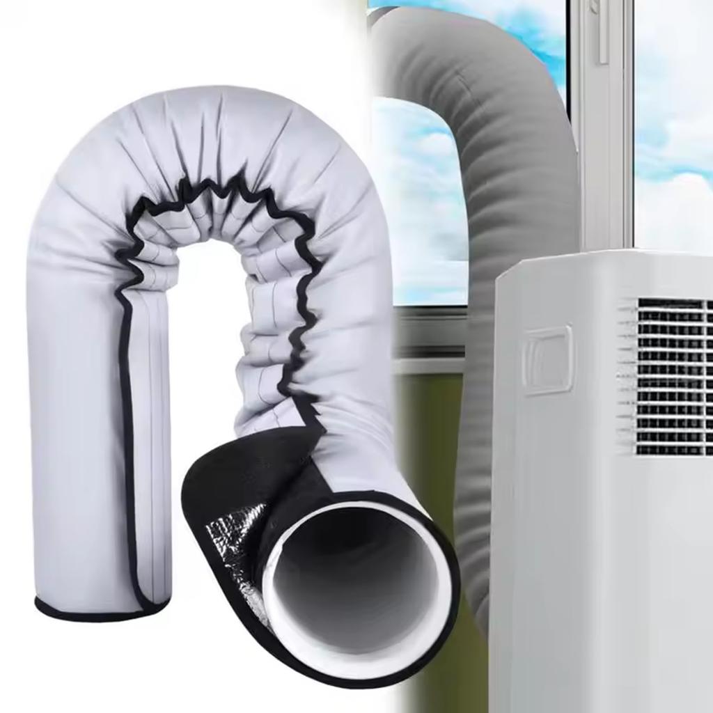 Insulated Portable Air Conditioner Hose Cover With Adjustable Straps Easy Installation Black Sleeve for Duct Vent