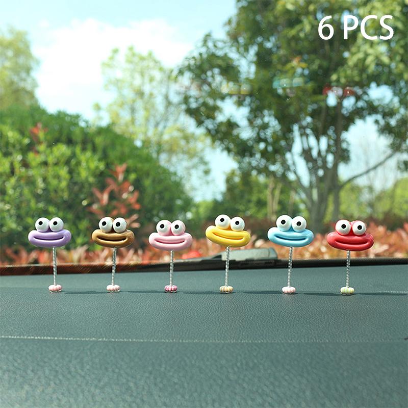 

6 шт. прочные трясущиеся автомобильные украшения мультяшная сосиска рот качающаяся фигурка весеннее украшение для приборной панели салона автомобиля подарки