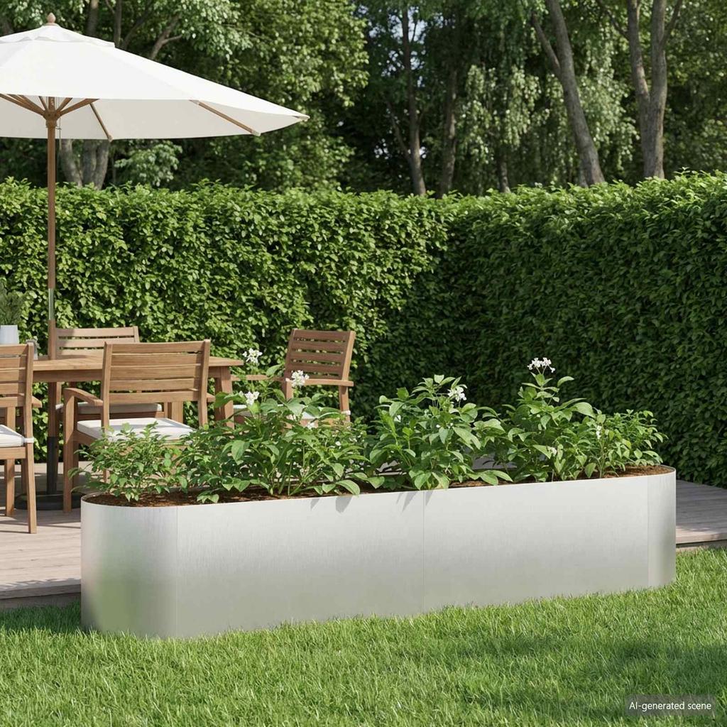 Raised Garden Bed for Outdoor Use Stainless Steel 200 X 40 X 40 Cm