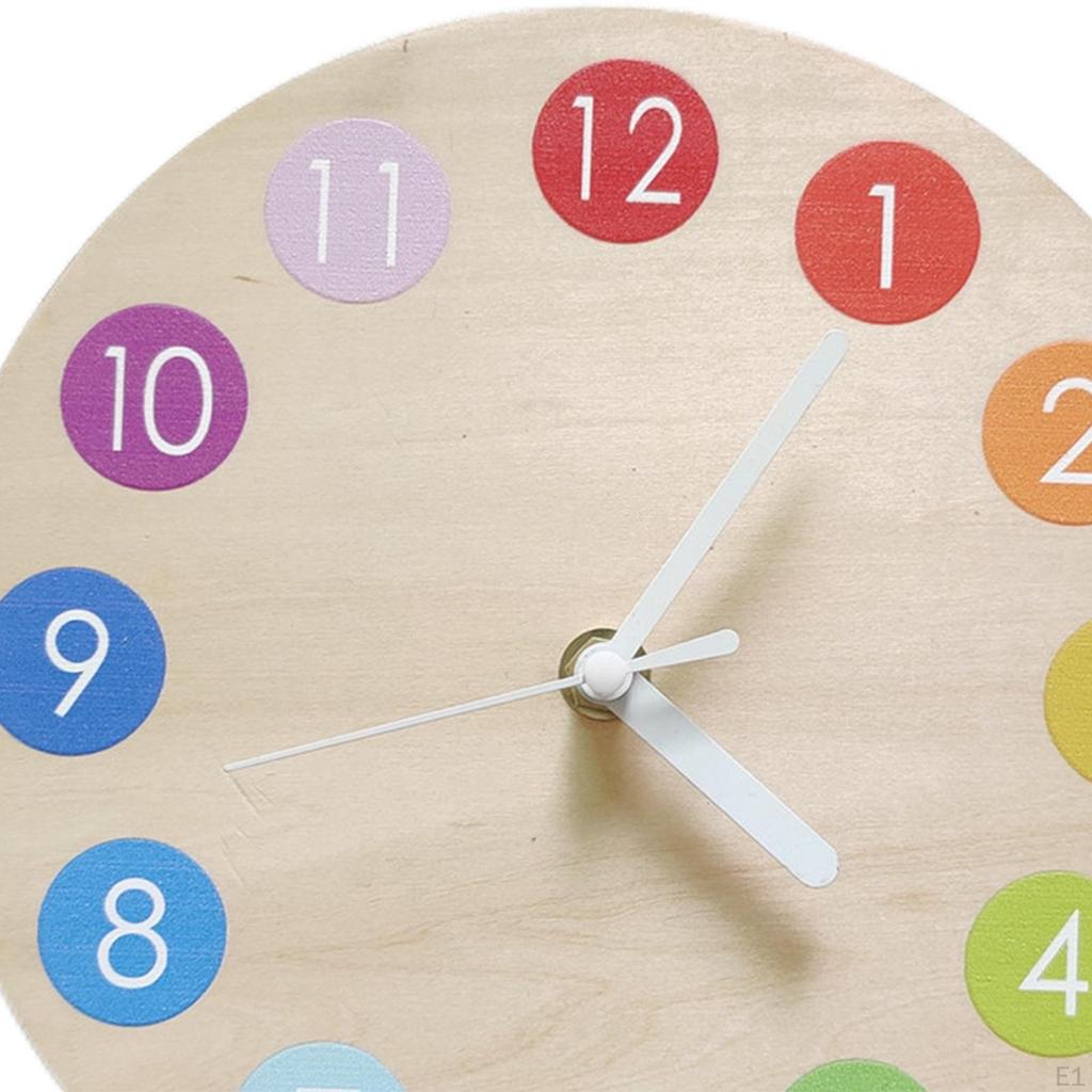 Clock Non Ticking Multi Colored Numbers Battery Operated Decorative Wall Silent for Home