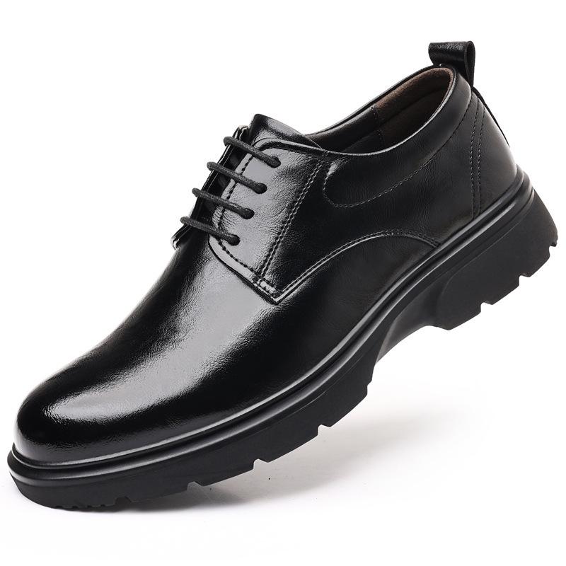 

Низкие черные кожаные туфли мужские осенние ретро туфли с круглым носком деловые мужские туфли кожаные туфли для молодежи 38 чёрный