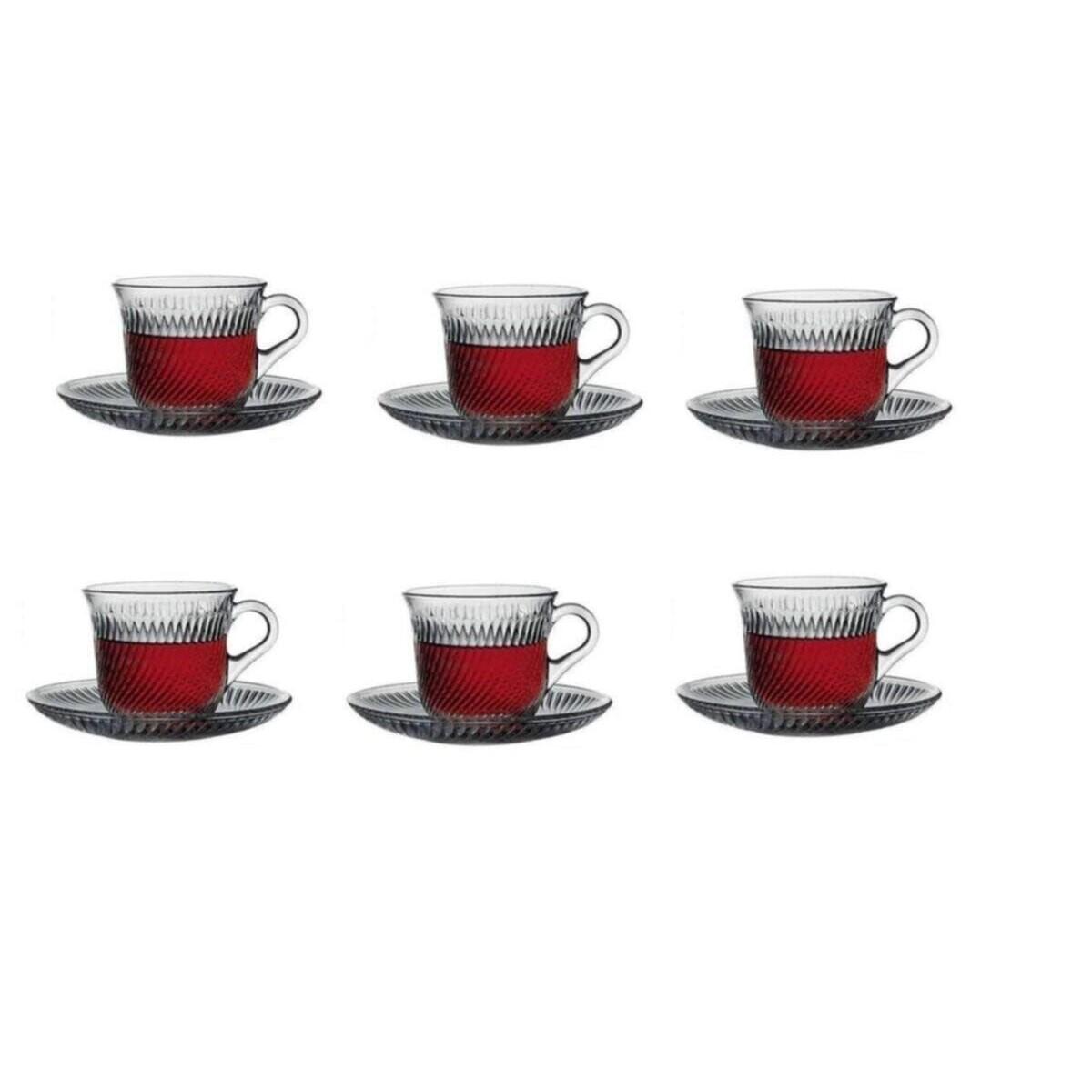 

Набор из 6 чайных чашек большого размера, 12 предметов, стекло, 180 куб. См, диаметр 8 см, высококачественный набор, прозрачный Standart белый