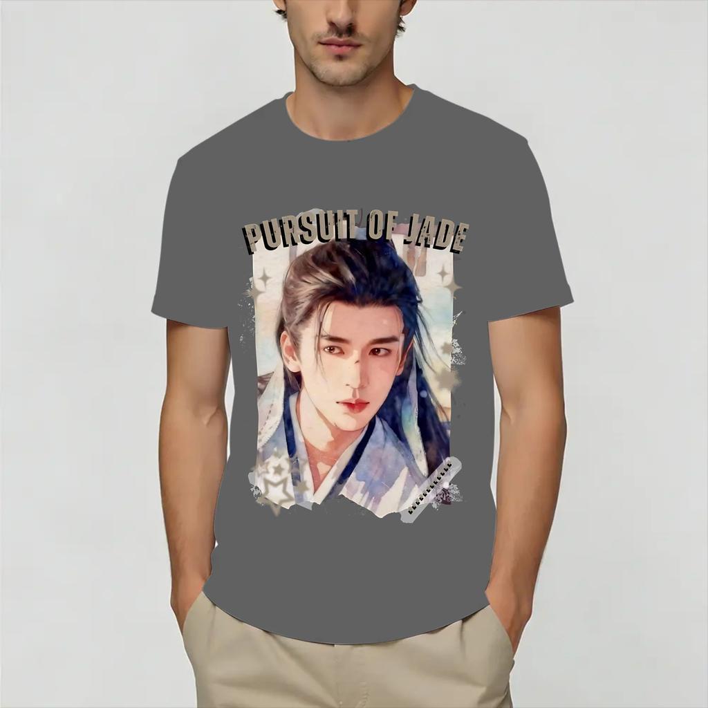 Pursuit of Jade Zhu Yu Cotton TShirt For Unisex Summer Vintage T Shirts ONeck Leisure Tees Oversize Pattern Clothing