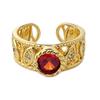 Medieval European Court Retro Pigeon Blood Ruby Gold Ring Classical Nostalgic Antique Open Women'S Ring