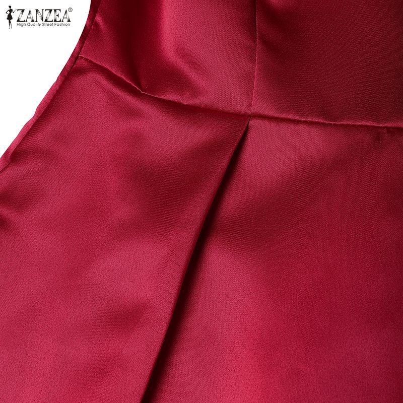 ZANZEA Elegant Women Off Shoulder Casual Sleeveless Long Dress