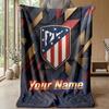 Custom Text Flannel Throw Blanket, Lightweight Cozy Bed Sofa BlanketAtletico Madrid
