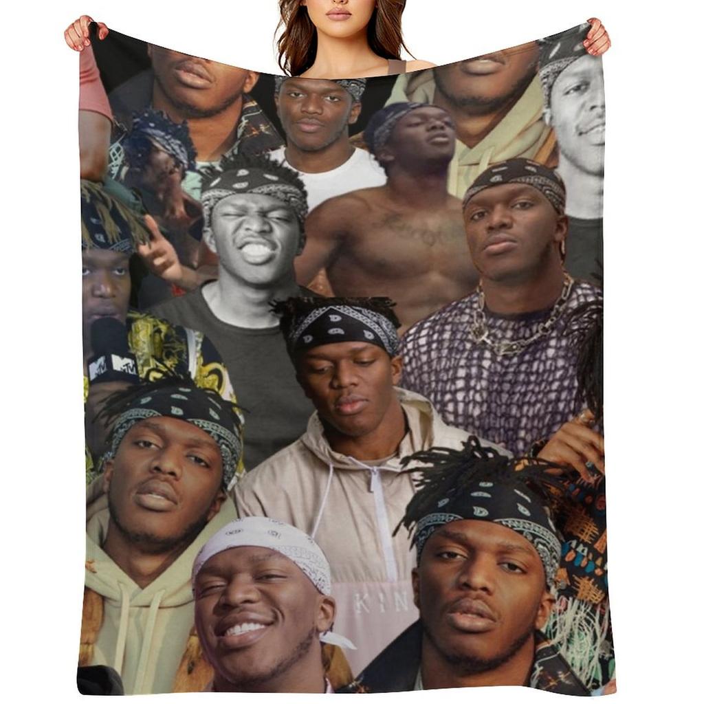 ksi photo collage Throw Blanket Softest Thins Beach cosplay anime Blankets