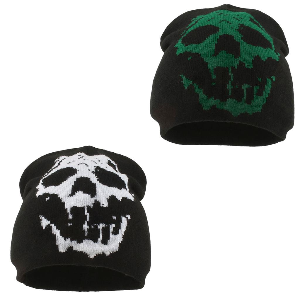 Halloween Fashion Acrylic Knitted Skull Cap With Skull Stretchy Fit For Street Trend Anime Enthusiasts