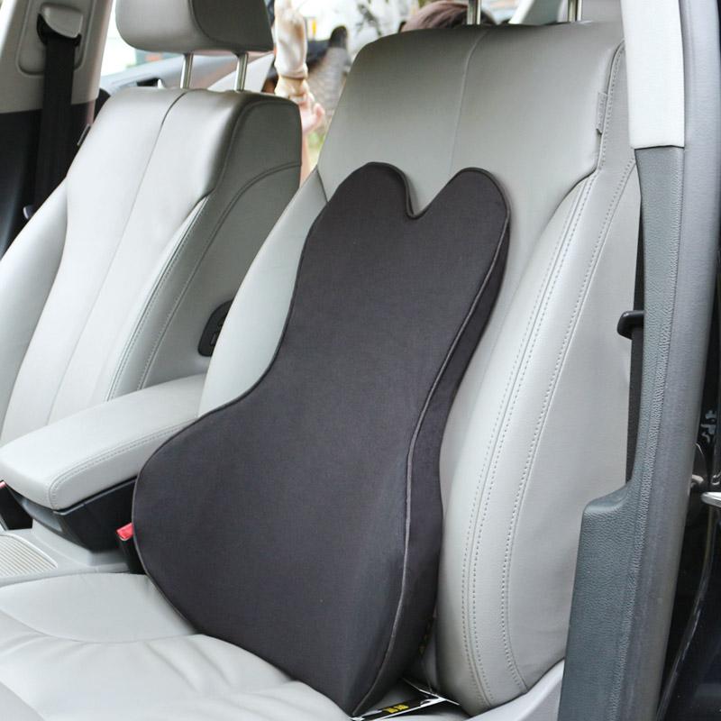 Car Memory Foam Seat Protector Cushion with Belt Auto Cotton Mesh Lumbar Support Pillow for Driving Soft Back Pain Office