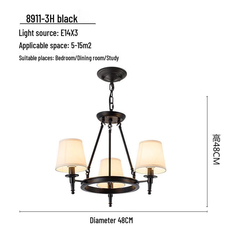 Retro American Minimalist Fabric Pendant Light for Living Room, Bedroom, and Dining Room