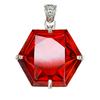 Red Lab Created Ruby 104 Ct Fancy Pendant 925 Certified Sterling Silver AI-79-NS