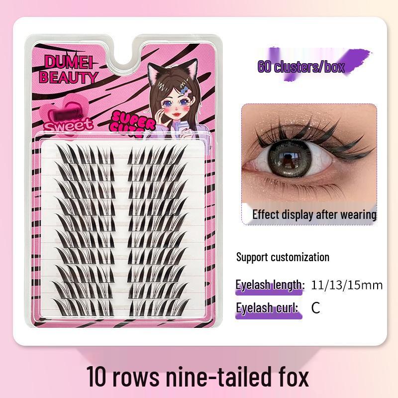 10-Row Autumn Leaf & Sunflower Faux Eyelashes - Flat, Glue-Free