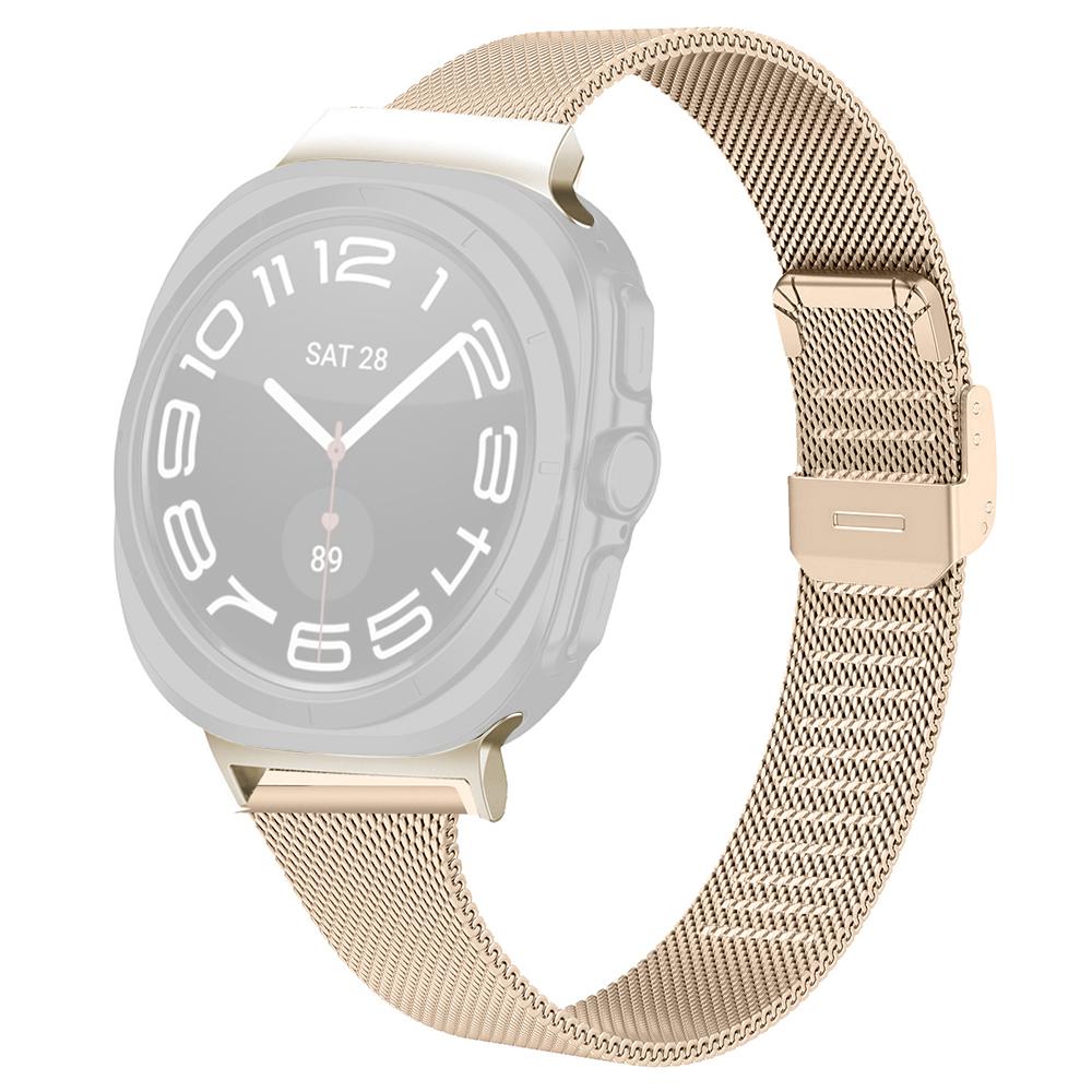 

Milanese Band For Samsung Galaxy Watch8 44mm/40mm/Watch8 Classic 46mm Electroplating Stainless Steel Mesh Watch Strap Retro Gold