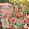 Bicchiere da cocktail Farfalla Fenicottero, Tazza Giardino Fiorito Dipinta a Mano, Bicchiere da Vino Succo con Bordo Dorato, Regalo Unico per Lei