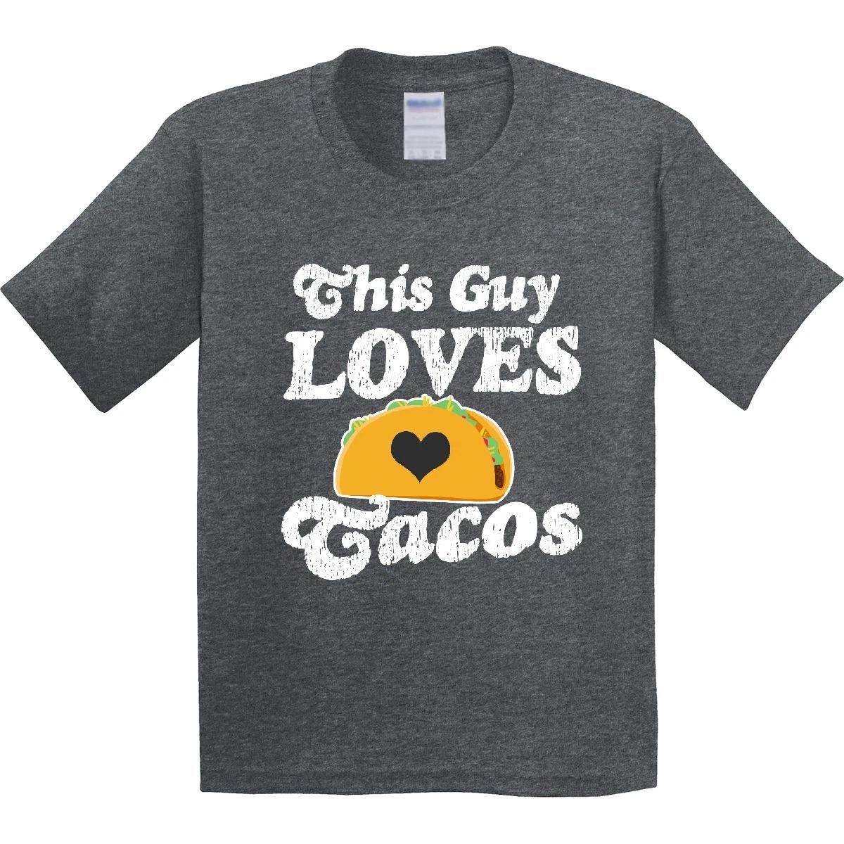 Inktastic This Guy Loves Tacos Youth T-Shirt Food Lover I Love Festive Cinco De 160