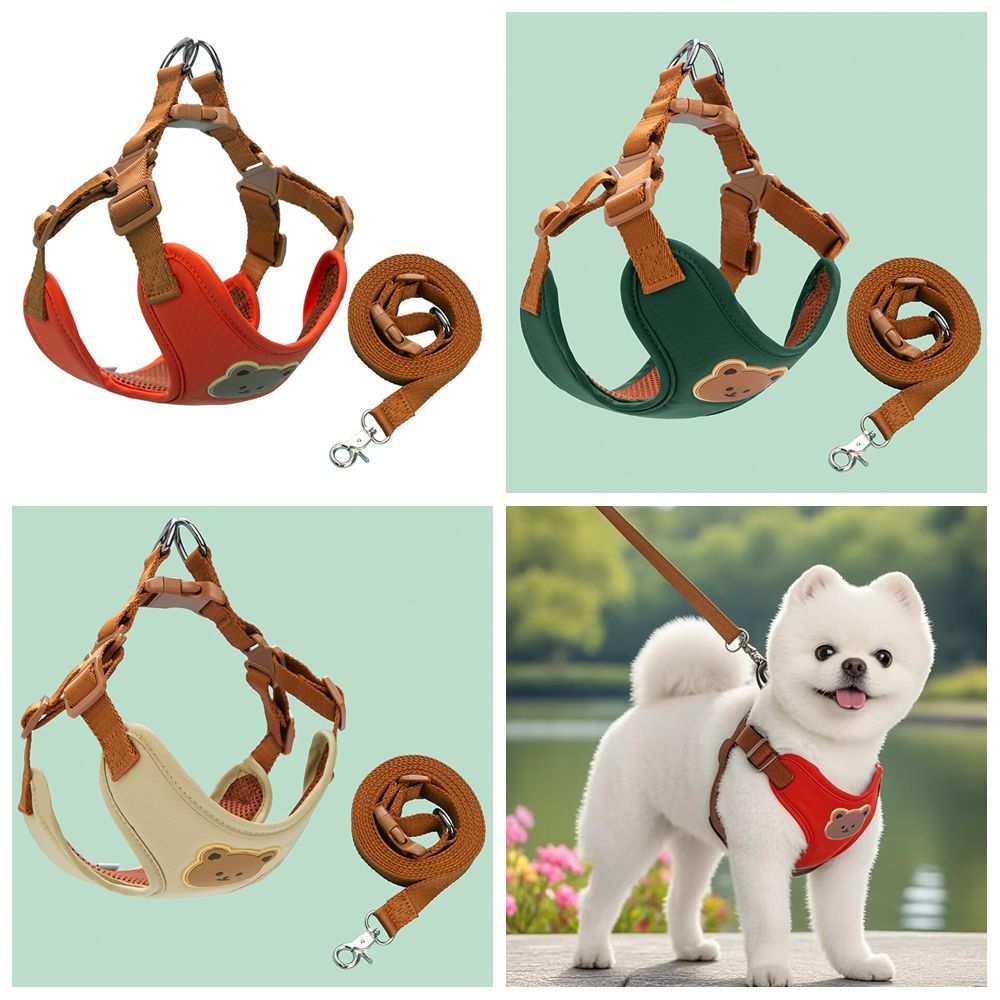 Lightweight Leash Set Adjustable Vest Harness Pet Accessories Pet Dog Harness  Small Medium Dog
