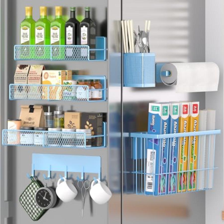 

Magnetic Spice Rack for Refrigerator 7 Pack Metal Magnetic Shelf Moveable Magnetic Storage Fridge Organizer Spice Organizer Hoo United States
